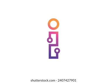 Letter i Technology vector monogram logo design template. Letter i molecule, Science and Bio technology Vector logo.