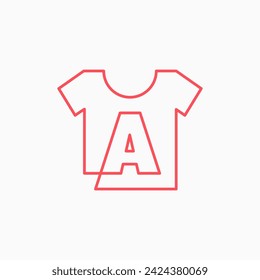 A letter tee tshirt apparel clothing monogram logo vector icon illustration