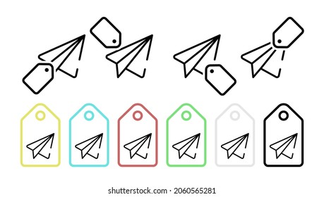 Letter telegram vector icon in tag set illustration for ui and ux, website or mobile application