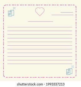 Letter letter template with beautifully lines