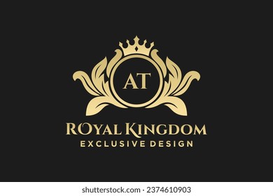 Letter AT template logo Luxury. Monogram alphabet . Beautiful royal initials letter.