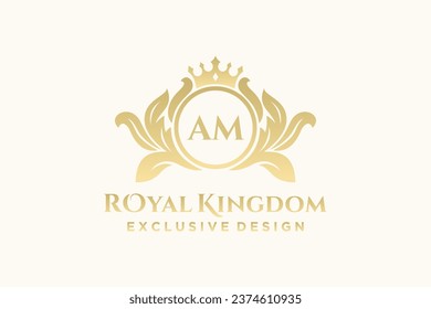 Letter AM template logo Luxury. Monogram alphabet . Beautiful royal initials letter.