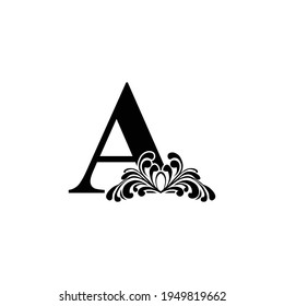  Letra A letra del logotipo de la plantilla. Alfabeto monograma . Hermosa carta de iniciales reales.	