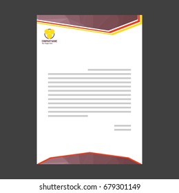 Letter templates. Vector format, editable, place for text with Logo on purple and yellow Background