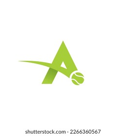 Letter A Tennis Ball Logo Vector