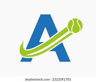 Letter A Tennis Club Logo Design Template. Tennis Sport Academy, Club Logo