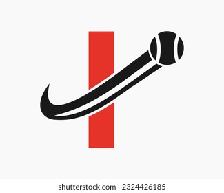 Letter I Tennis Club Logo Design Template. Tennis Sport Academy, Club Logo