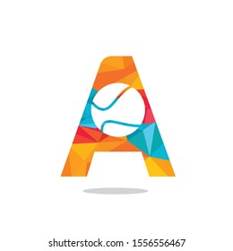 Letter A tennis vector logo design. Vector design template elements for your sport team or corporate identity.