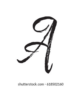 a letter, text design. Vector calligraphy. Typography poster. Usable as background.