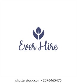 letter text ever hire logo luxury handwriting feminine concept design vector