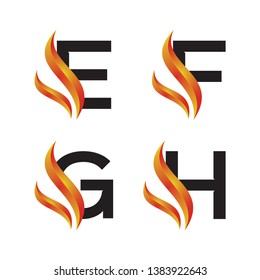 Letter/ Text with Flame / Fire Logo Design