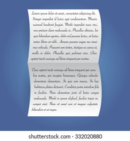 Letter with text. Vector illustration.