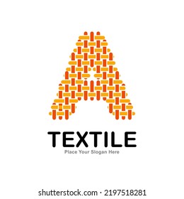 Lettre Motif textile et création vectorielle logo à coudre. Convient aux entreprises, aux tissus, au nom initial, à la mode, au tricot et à l'affiche