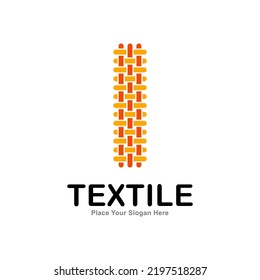 Letter I textile pattern and sewing logo vector design. Suitable for business, textile fabric, initial name, fashion, knitting, and poster