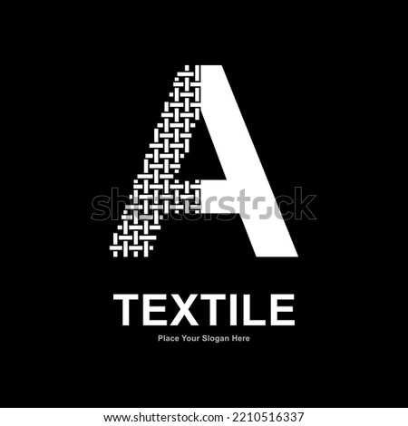 Letter A textile pattern and sewing logo vector design. Suitable for business, textile fabric, initial name, fashion, and knitting