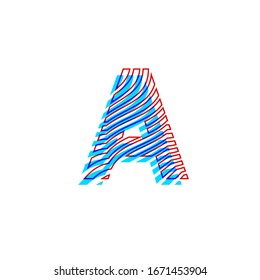 Buchstabe A von strukturierten, gekrümmten Linien mit gemusterten Mustern