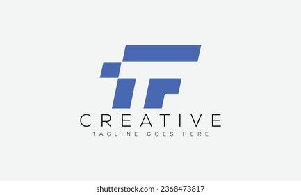 Plantilla de diseño de logotipo TF de carta ilustración vectorial