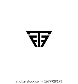 Elementos de plantilla de diseño de icono del logotipo de la carta TF