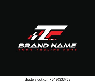 Letter TF Monogram Automotive Racing Performance Logo.
