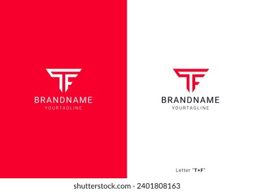 Letter TF Monogram Logo Design Vector.