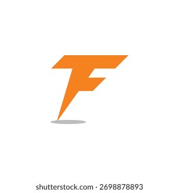 Letra TF Trueno simple Vector de logotipo de energía amarilla 