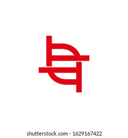 letter tf symbol, simple flat linked logo vector