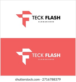 letter tf tech logo design vector