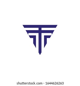 Logo-Design von Letter TF mit einfacher Vektorillustration