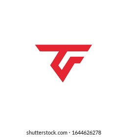 Vektorillustration für die Gestaltung des Dreieck-Logos von Letter TF