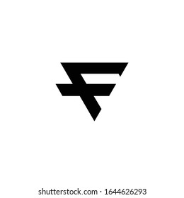 Vektorillustration für die Gestaltung des Dreieck-Logos von Letter TF
