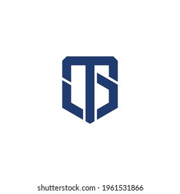 letter tg emblem geometric shield line logo vector
