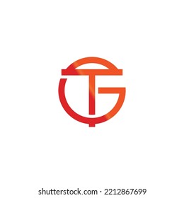 letter tg gradient circle geometric logo vector 
