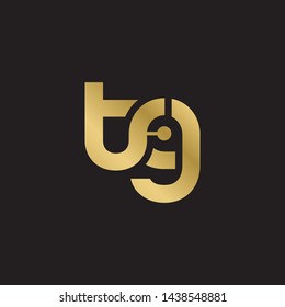 Letter tg linked lowercase logo design template elements. Gold letter Isolated on black  background. Suitable for business, consulting group company.