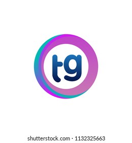 Letter Tg Logo Colorful Circle Letter Stock Vector (Royalty Free ...