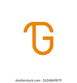 letra tg simples geométrica linha fina logotipo vetor 