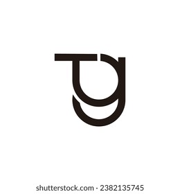 letter tg simple linked geometric logo vector 