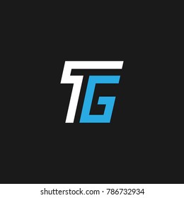 Letter TG or T G initial logo design in vector
