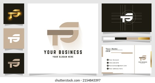 Logo de monograma de letras TG o TS con diseño de tarjeta de visita