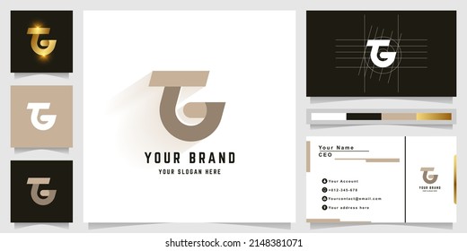 Letter TG or TUG monogram logo with business card design