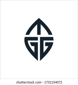 Letter TGG Leaf Logo Design Template Element industrial and green business
