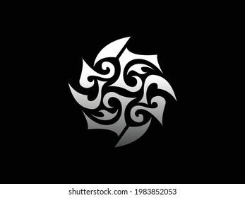 letter TGJS Logo design, tribal style, logo abstract
