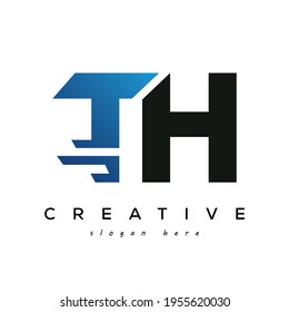 Letter TH Fast Speed and e commerce Logo Design Element