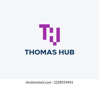 Buchstaben TH einfaches Monogramm-Logo