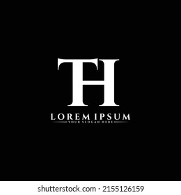vector de diseño de logotipo de lujo para carta TH