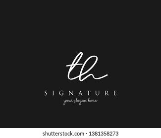 Letter TH Signature Logo Template - Vector