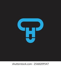 letter th simple geometric lines clean concept logo vector 