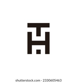 Letter TH square geometric symbol simple logo vector