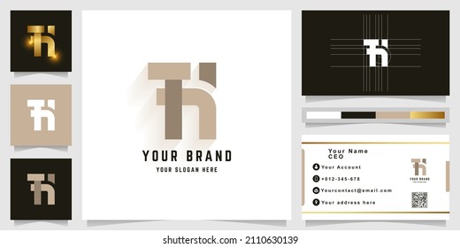 Letter TH or Ti monogram logo with business card design