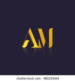 Letter AM that can be used as initial logo