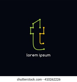 letter theme vector path trace line logotype - logo theme